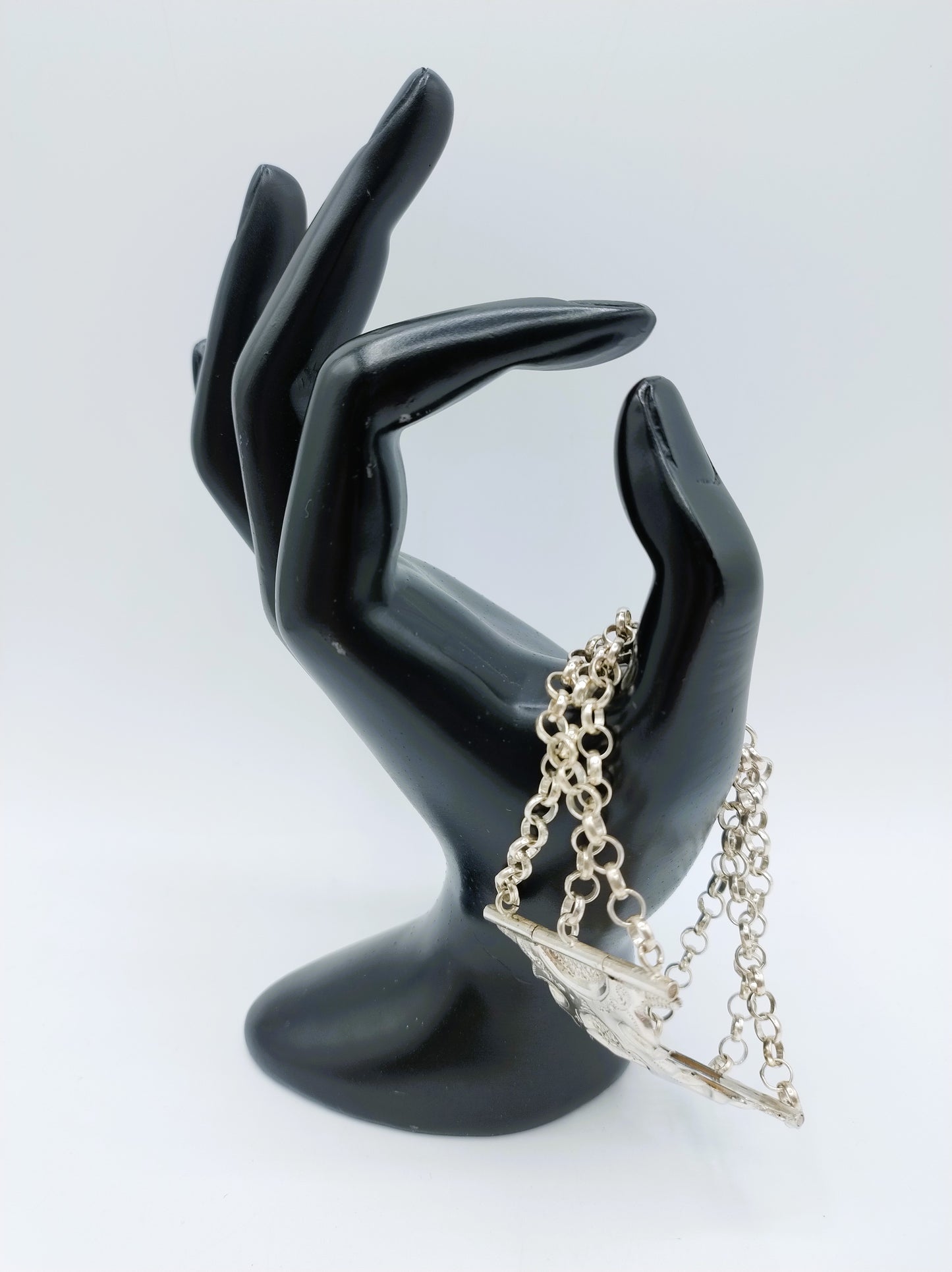 Silver Bible lock bracelet with jasseron link, 17.5 cm 