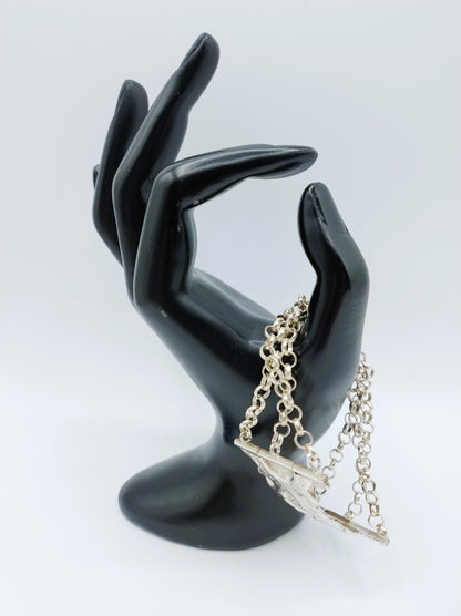 Silver Bible lock bracelet with jasseron link, 17.5 cm 