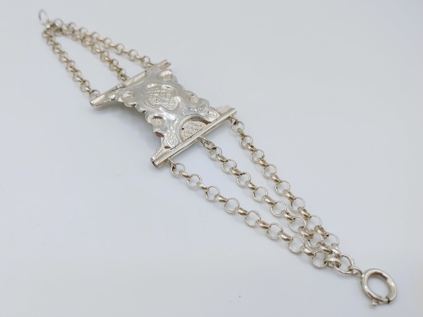 Silver Bible lock bracelet with jasseron link, 17.5 cm 