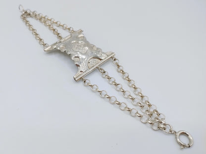 Silver Bible lock bracelet with jasseron link, 17.5 cm 