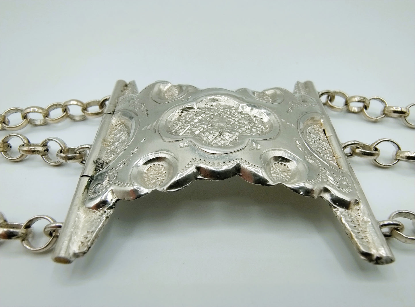 Silver Bible lock bracelet with jasseron link, 17.5 cm 