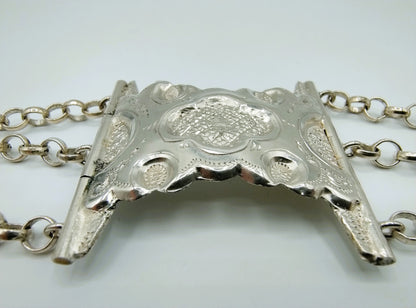 Silver Bible lock bracelet with jasseron link, 17.5 cm 