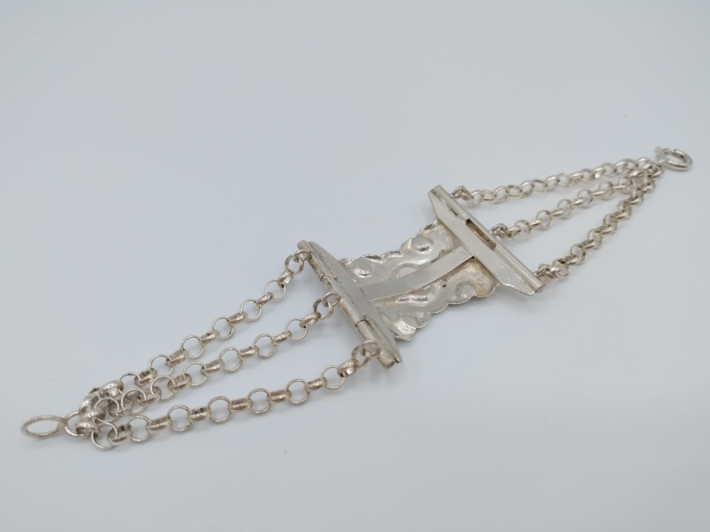 Silver Bible lock bracelet with jasseron link, 17.5 cm 