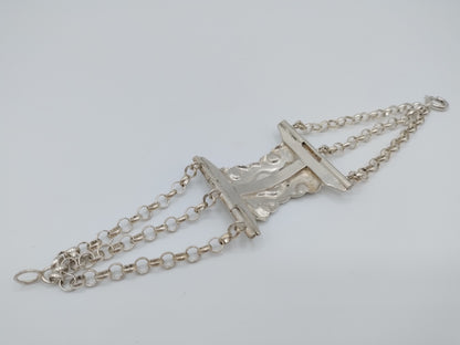 Silver Bible lock bracelet with jasseron link, 17.5 cm 