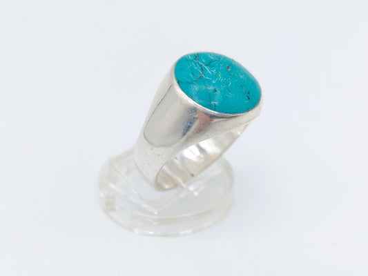 Zilveren ring met turkoois, 21 mm