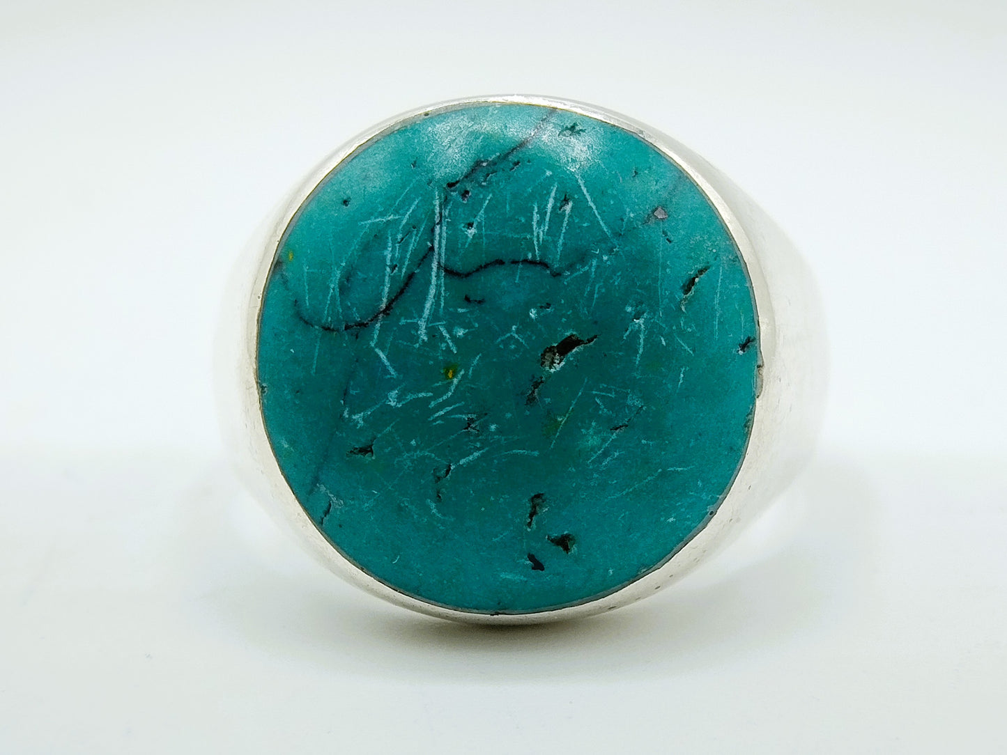 Zilveren ring met turkoois, 21 mm