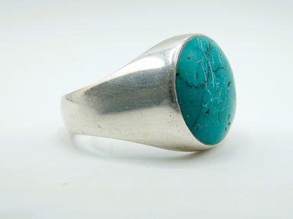 Zilveren ring met turkoois, 21 mm