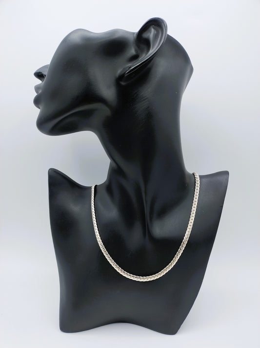 Zilveren ketting met platte schakel, 50,5 cm