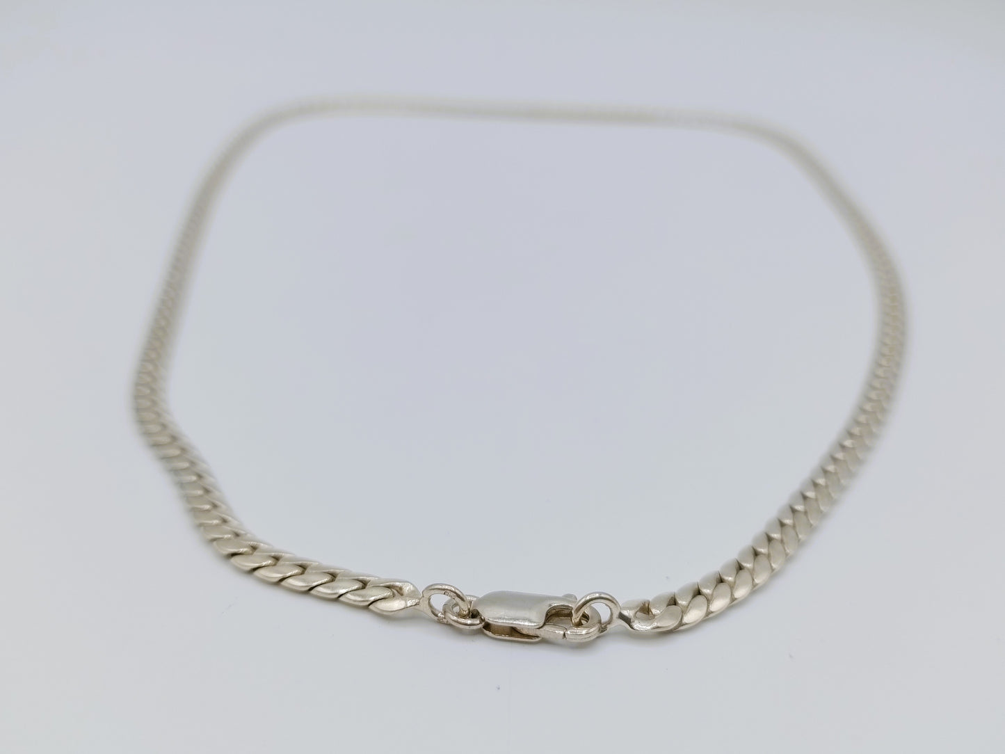 Zilveren ketting met platte schakel, 50,5 cm