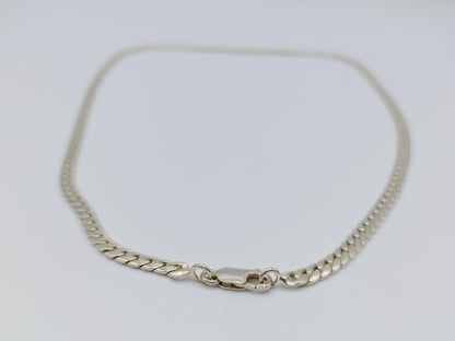 Zilveren ketting met platte schakel, 50,5 cm