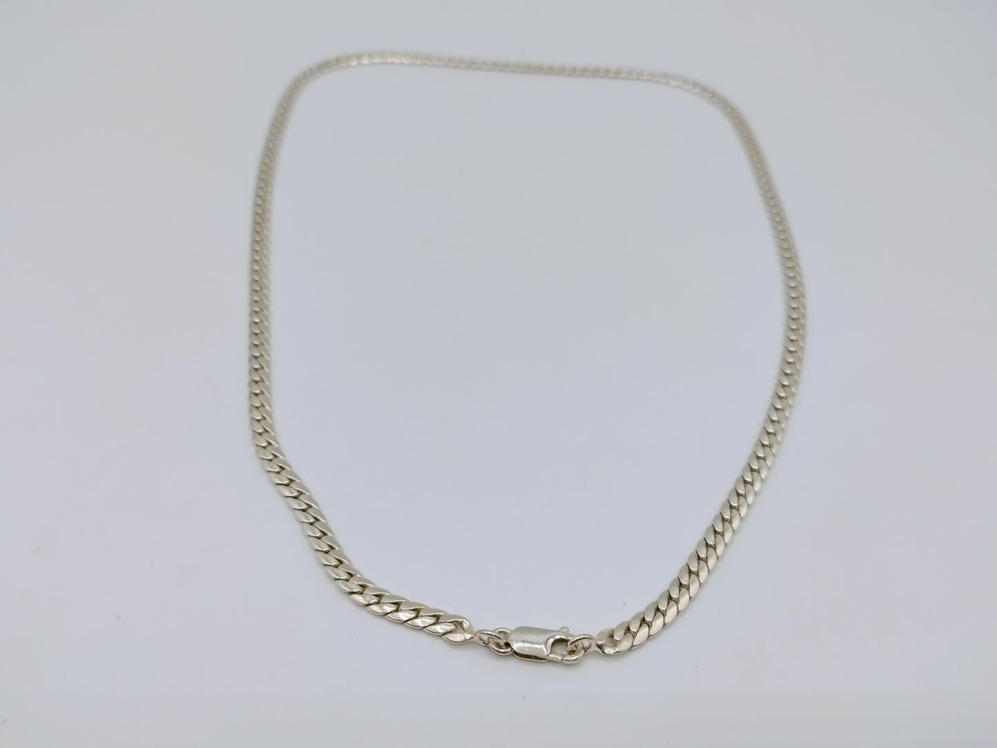 Zilveren ketting met platte schakel, 50,5 cm
