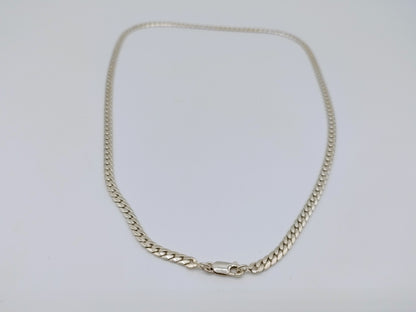 Zilveren ketting met platte schakel, 50,5 cm