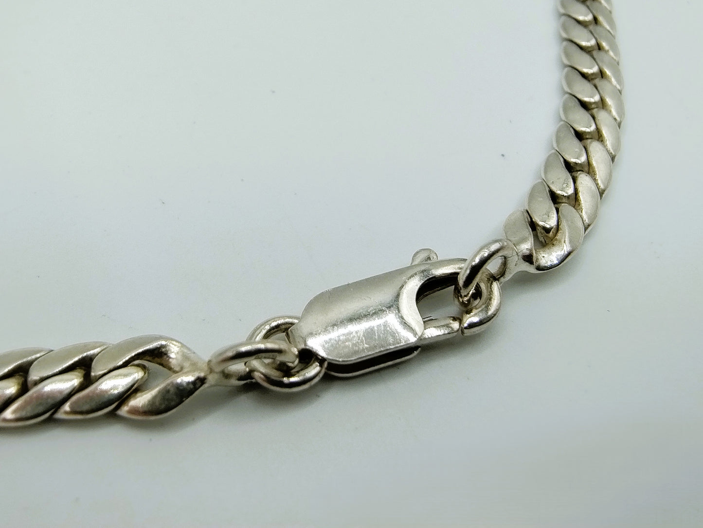 Zilveren ketting met platte schakel, 50,5 cm