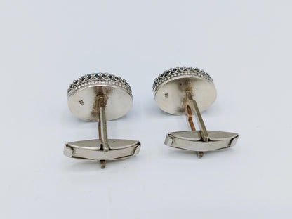 Zilveren manchetknopen met turkoois