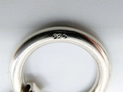 Zilveren schakelarmband met kapittelsluiting, 19 cm.