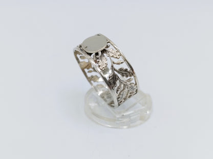 Zilveren herenring met opengewerkt decor, 25 mm