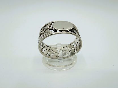 Zilveren herenring met opengewerkt decor, 25 mm