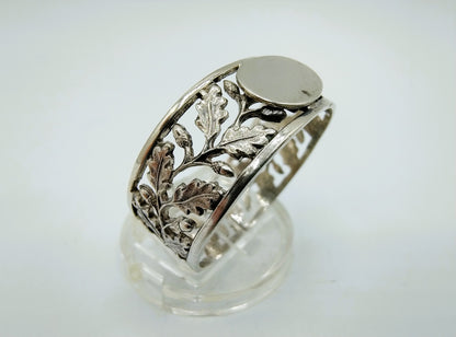 Zilveren herenring met opengewerkt decor, 25 mm