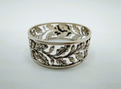 Zilveren herenring met opengewerkt decor, 25 mm