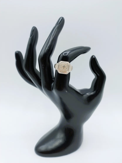 Zilveren Nazareth hall school ring, 1960, 18 mm