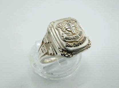 Zilveren Nazareth hall school ring, 1960, 18 mm