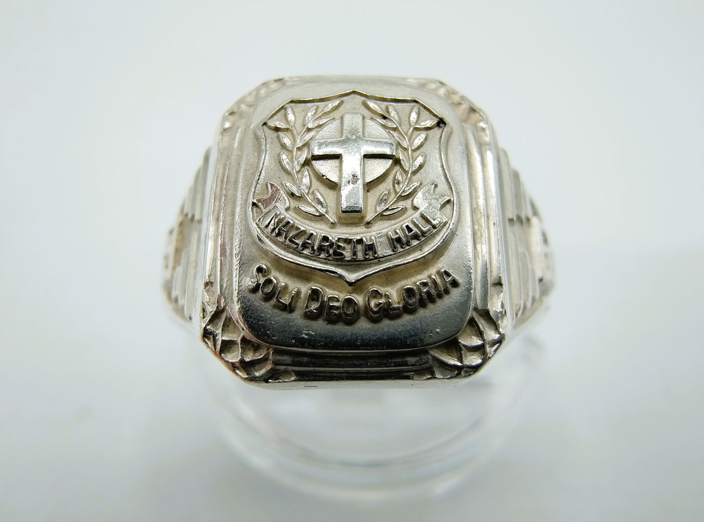 Zilveren Nazareth hall school ring, 1960, 18 mm