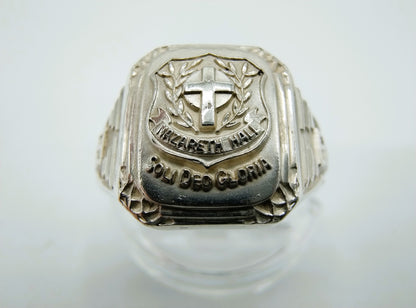 Zilveren Nazareth hall school ring, 1960, 18 mm
