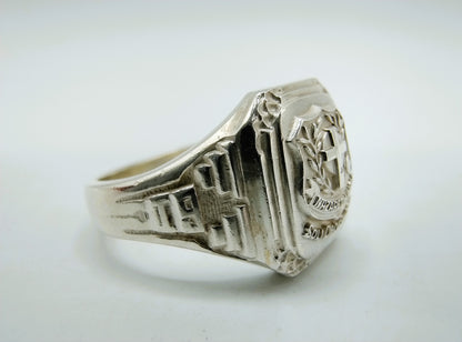 Zilveren Nazareth hall school ring, 1960, 18 mm