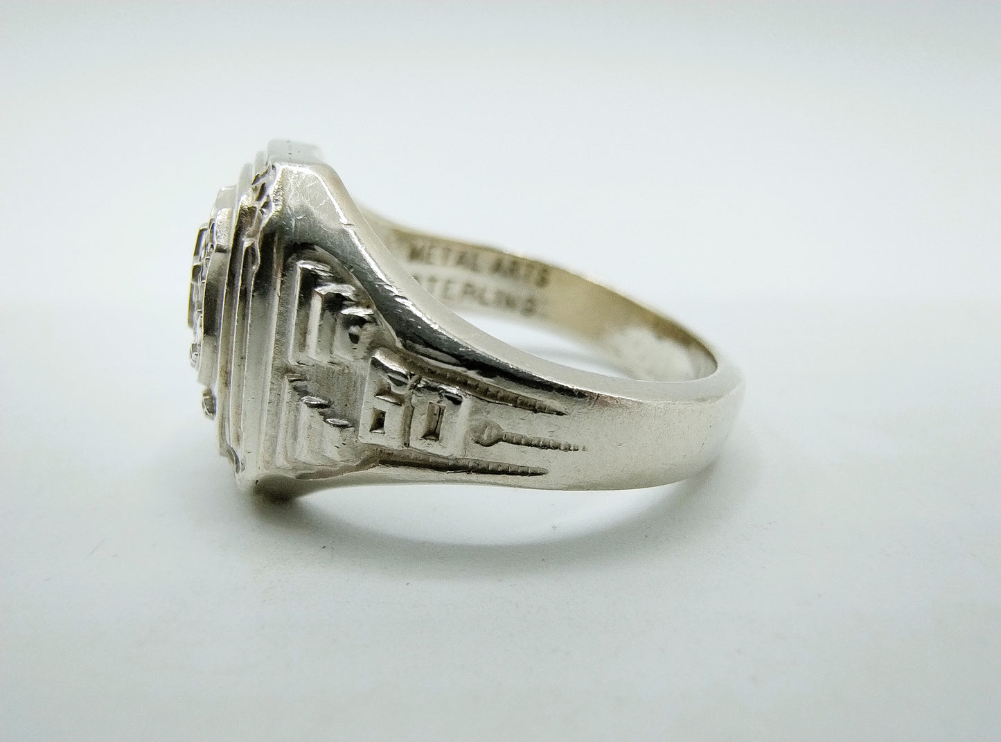 Zilveren Nazareth hall school ring, 1960, 18 mm