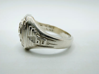 Zilveren Nazareth hall school ring, 1960, 18 mm