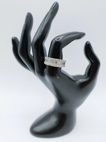 Zilveren ring met zirkonia, 19 mm