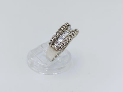 Zilveren ring met zirkonia, 19 mm