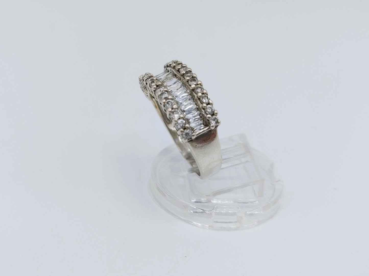 Zilveren ring met zirkonia, 19 mm