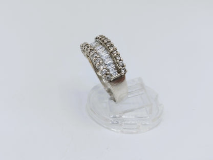 Zilveren ring met zirkonia, 19 mm