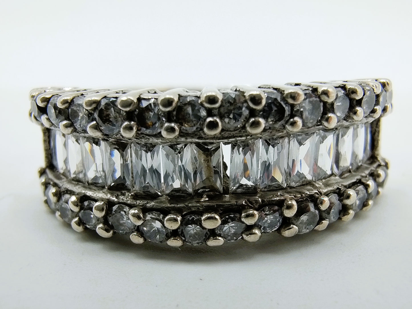 Zilveren ring met zirkonia, 19 mm