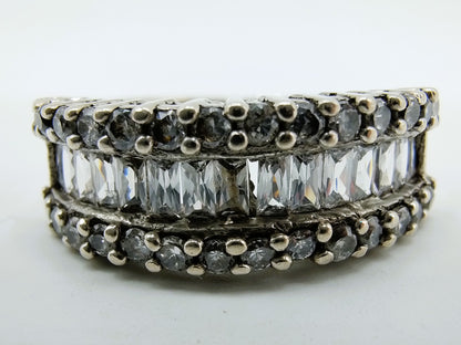 Zilveren ring met zirkonia, 19 mm