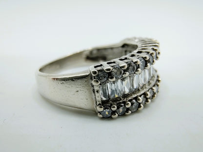 Zilveren ring met zirkonia, 19 mm