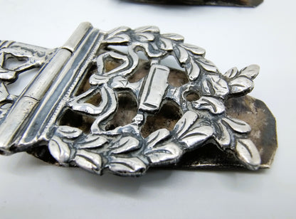 2 Zilveren Bijbelsloten, Empire, J. van der Geest, Almenum, 1805