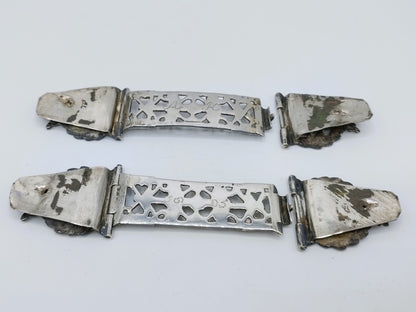 2 Zilveren Bijbelsloten, Empire, J. van der Geest, Almenum, 1805