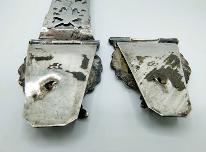 2 Zilveren Bijbelsloten, Empire, J. van der Geest, Almenum, 1805