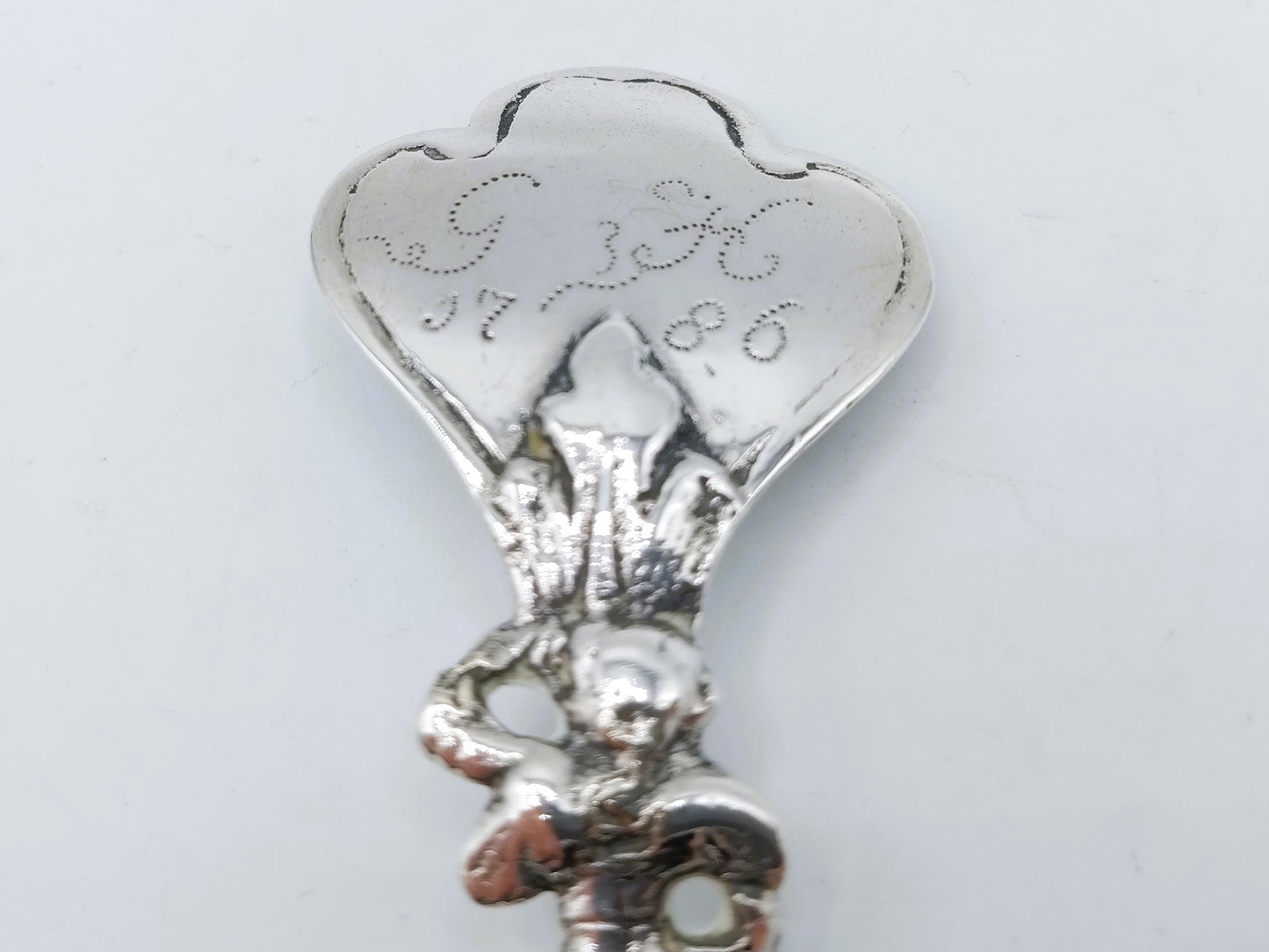 Zilveren gelegenheidslepel, F. van Goch, Dokkum, 1786