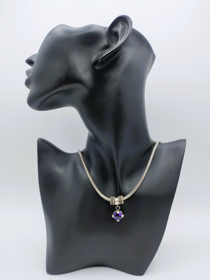 Zilveren slangenketting met hanger, Tedora, 46 cm