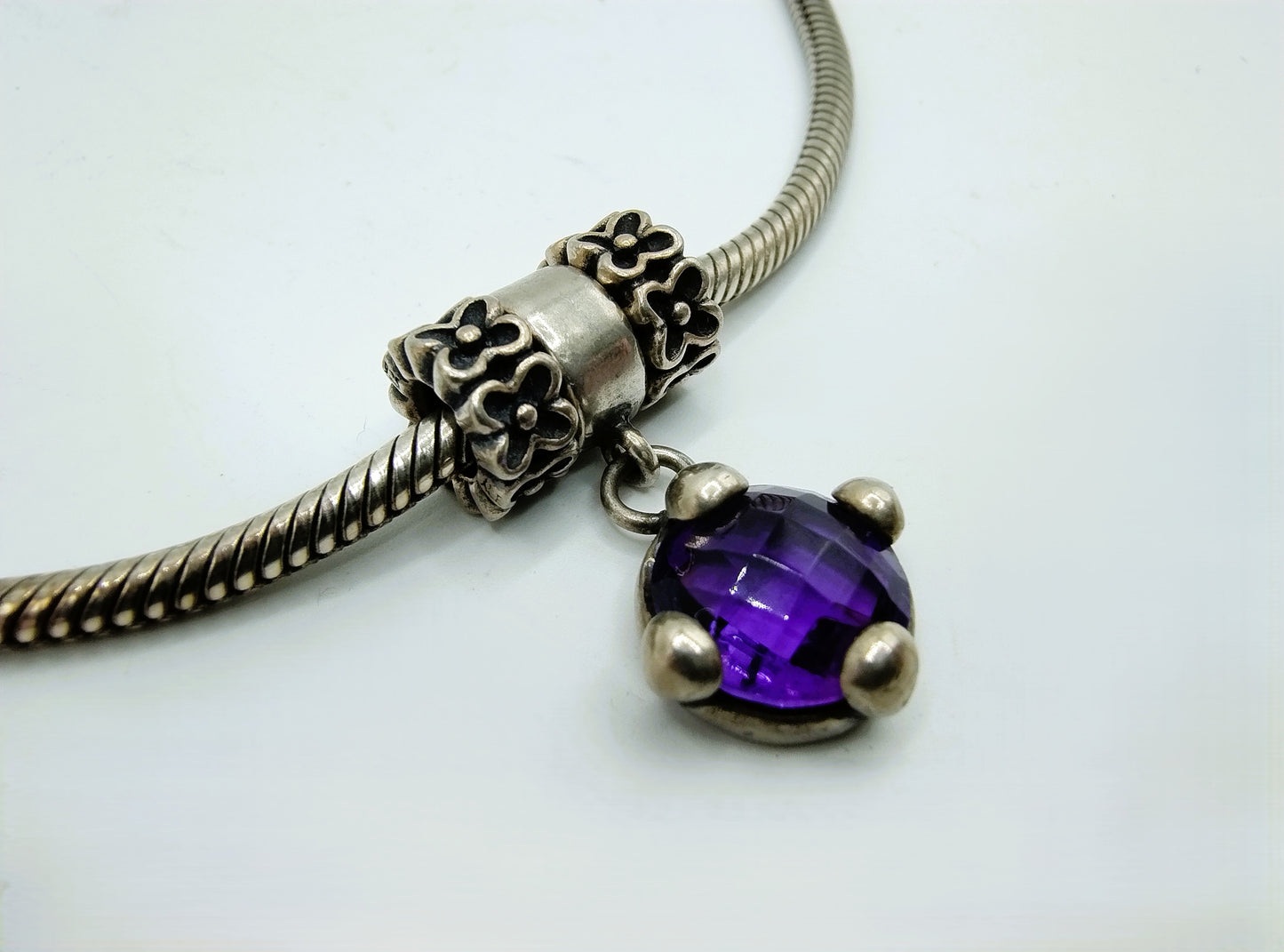 Zilveren slangenketting met hanger, Tedora, 46 cm