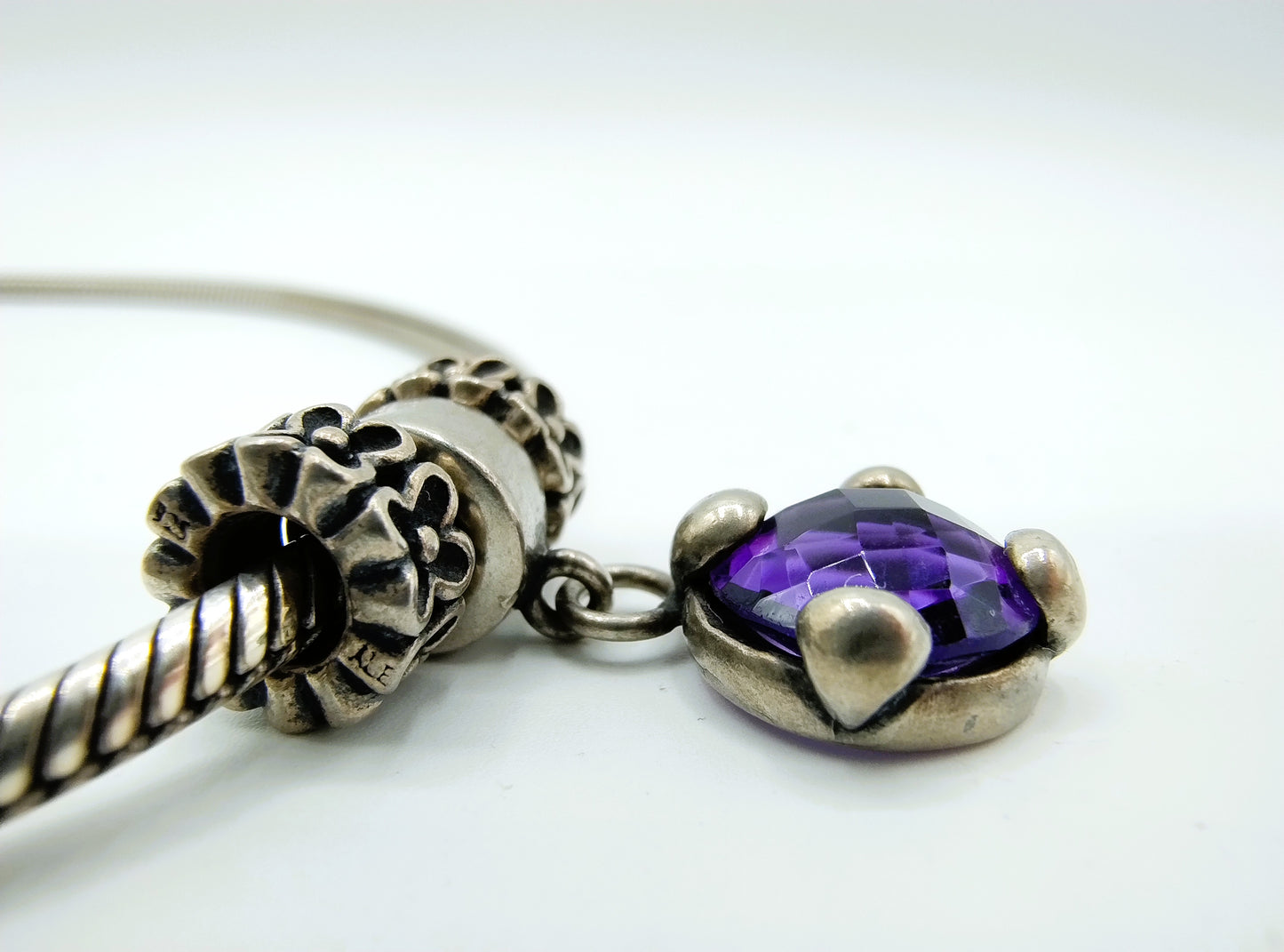 Zilveren slangenketting met hanger, Tedora, 46 cm