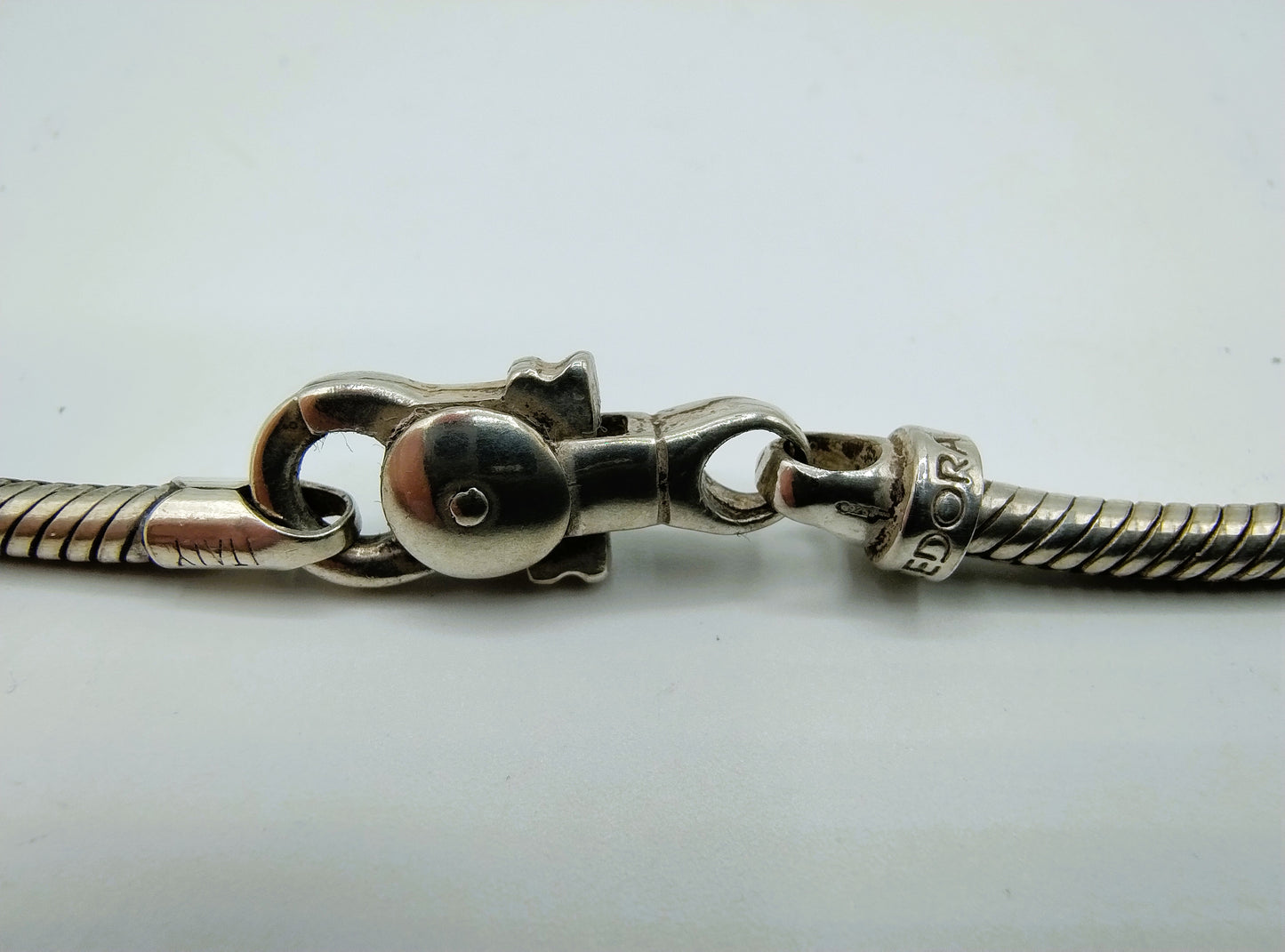 Zilveren slangenketting met hanger, Tedora, 46 cm