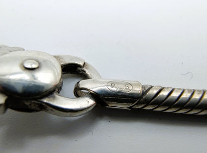 Zilveren slangenketting met hanger, Tedora, 46 cm