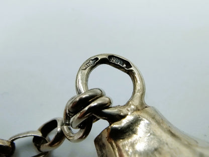 Silver chain necklace with knitting needle caps, H. Looren - de Jong, Schoonhoven