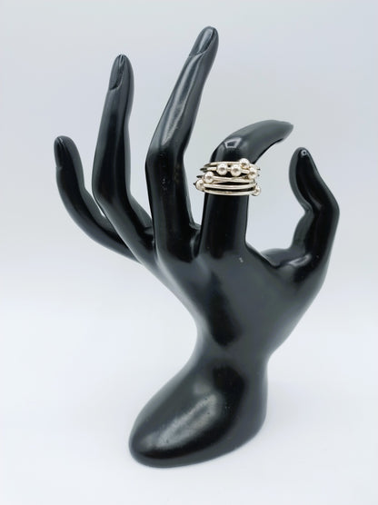 Silver design ring, 17 mm