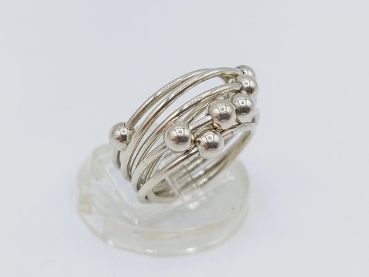 Silver design ring, 17 mm