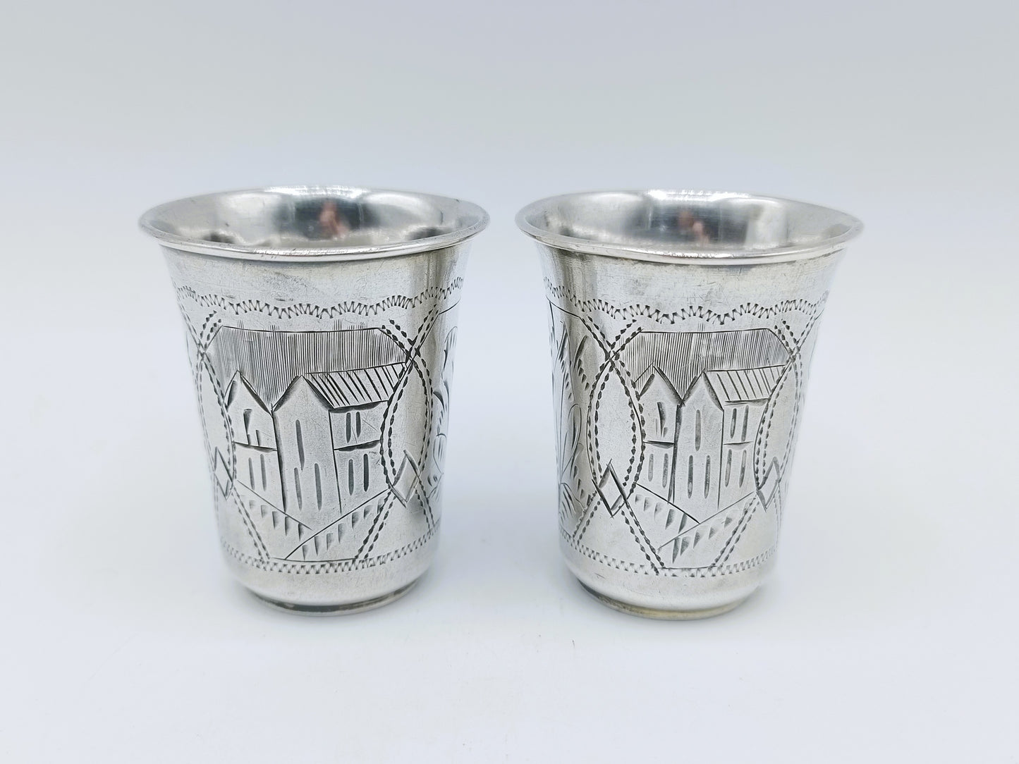 2 Silver kiddush cup, K. Peisakhov, Tula, ca. 1890